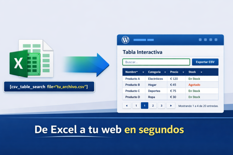 CSV Table Search Pro, tablas con buscador desde un CSV en WordPress